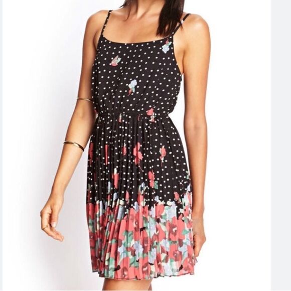 Fover 21 Floral Polka Dot Kids Dress Junior Size Approximately S No Tag - Picture 1 of 14